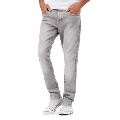Grey mid wash '3301' tapered jeans